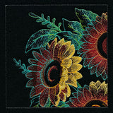 Four Panel Sunflower Bouquet - Top Left