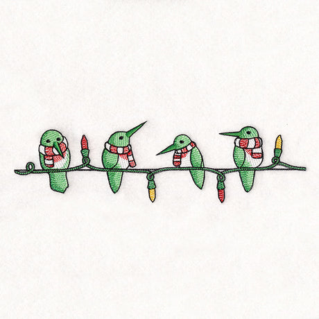 Christmas Lights Hummingbirds Border