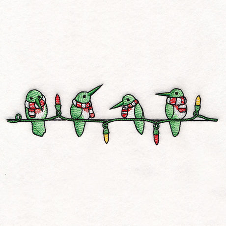 Christmas Lights Hummingbirds Border