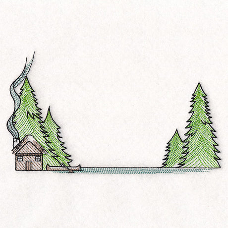 Forest Cabin Quilt Label