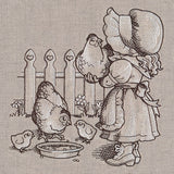 Sunbonnet Sue Farming Chickens