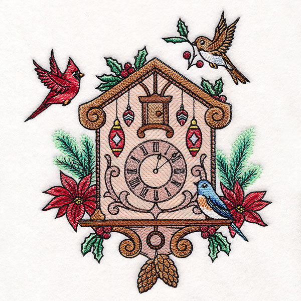 Christmas Gingerbread Clock & Birds