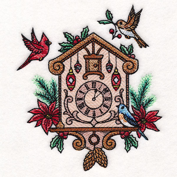 Christmas Gingerbread Clock & Birds