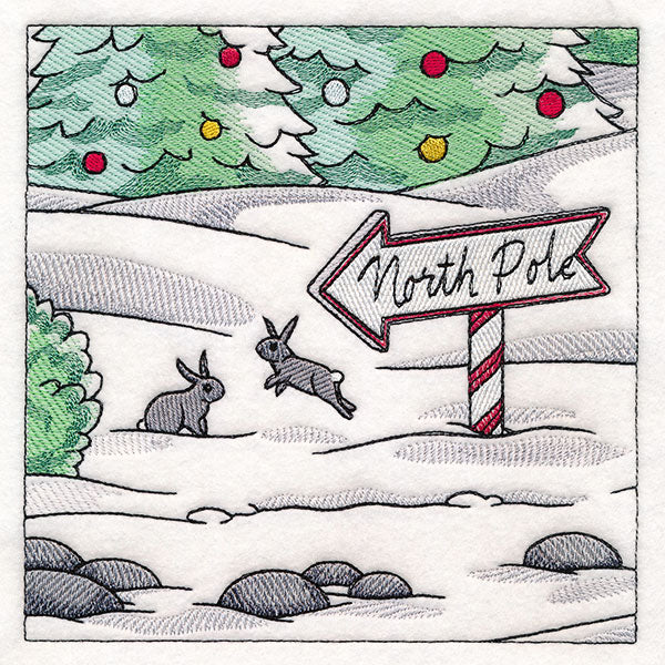 Horse Drawn Sleigh Christmas Scene Panel  4