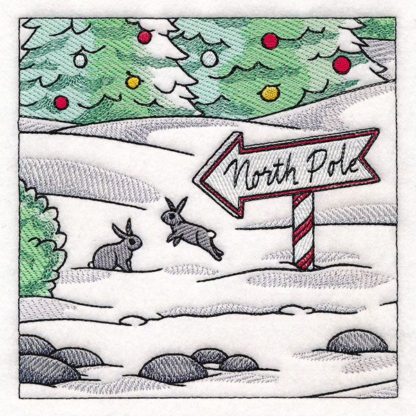 Horse Drawn Sleigh Christmas Scene Panel  4