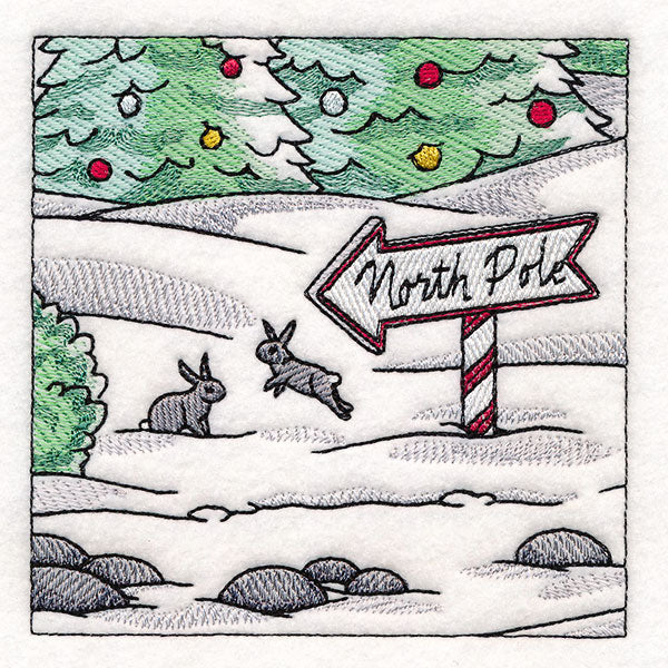 Horse Drawn Sleigh Christmas Scene Panel  4