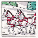 Horse Drawn Sleigh Christmas Scene Panel  5