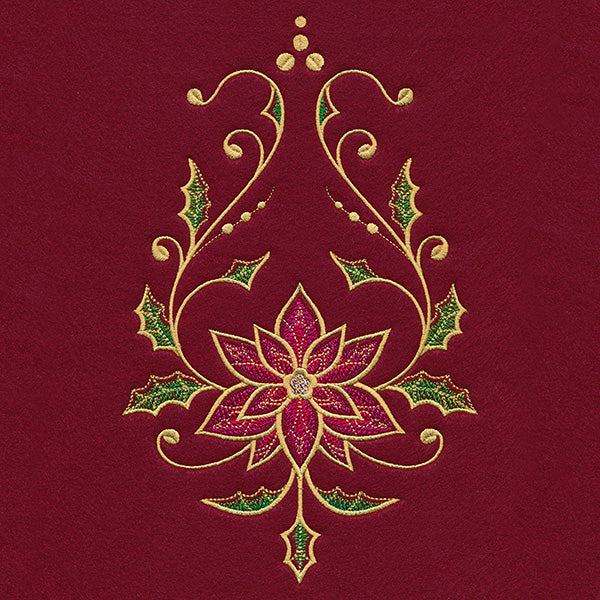 Christmas Tree Skirt Delights - Poinsettia