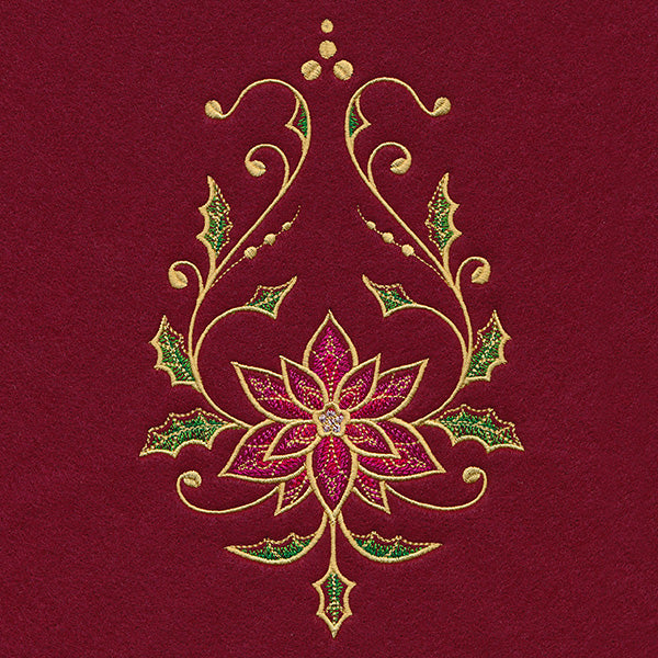 Christmas Tree Skirt Delights - Poinsettia