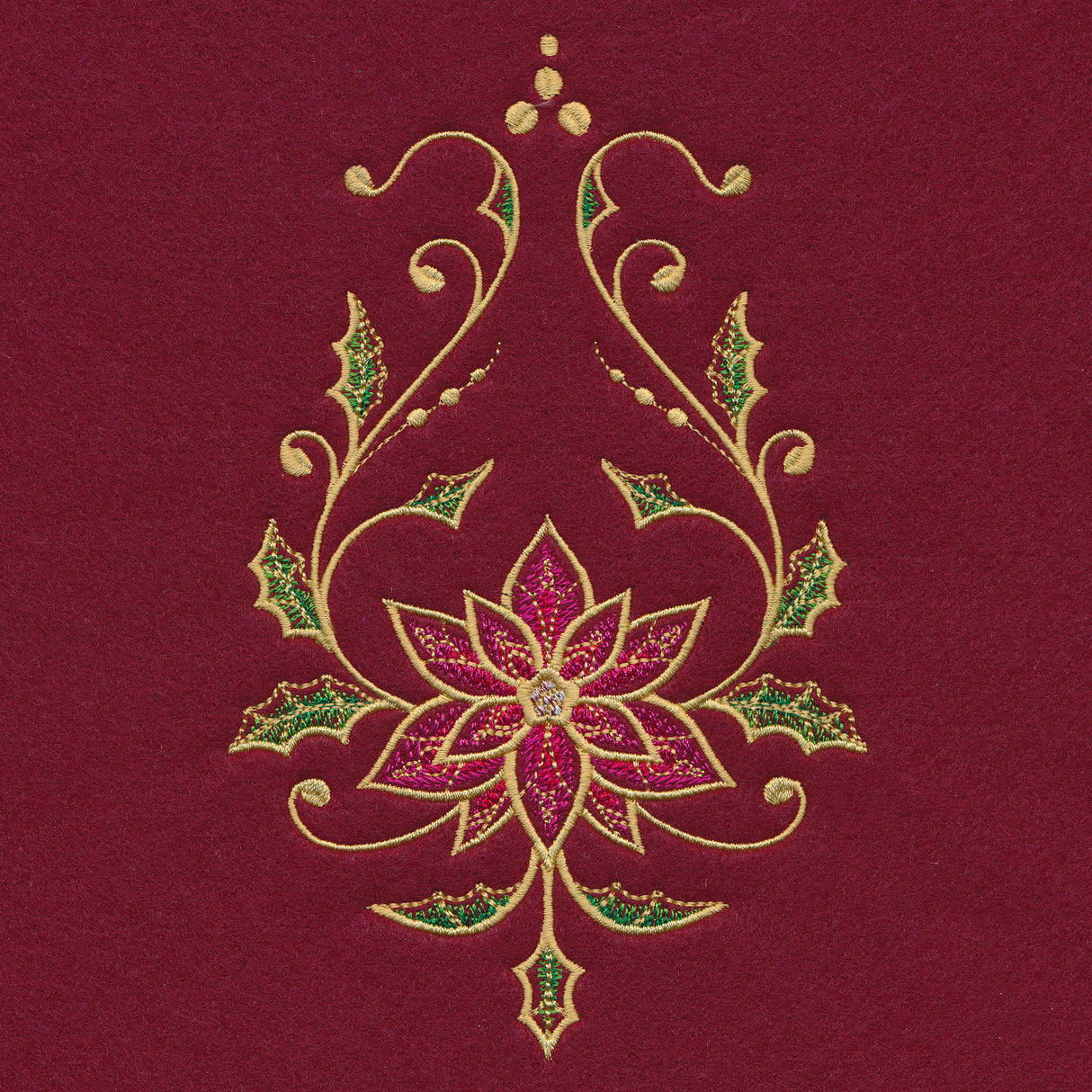 Christmas Tree Skirt Delights - Poinsettia