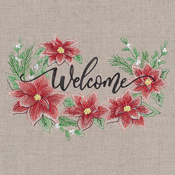 Welcome with Christmas Poinsettias