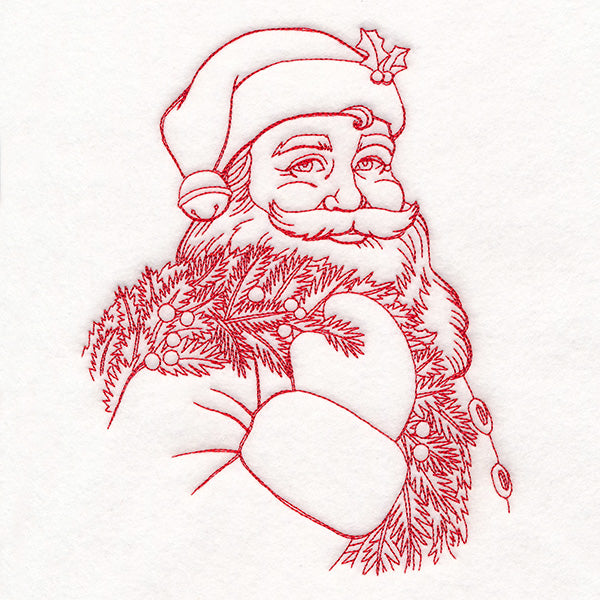 Classic Christmas Santa Etching