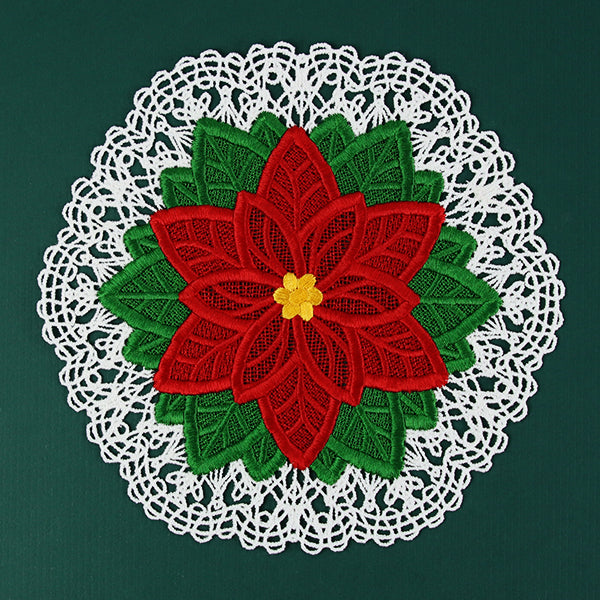 Poinsettia Doily (Battenburg Lace)