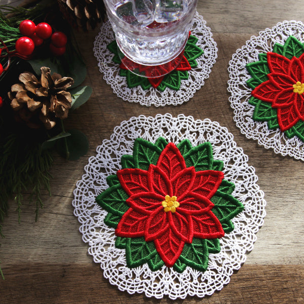 Poinsettia Doily (Battenburg Lace)