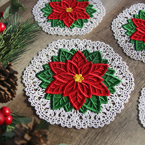 Poinsettia Doily (Battenburg Lace)
