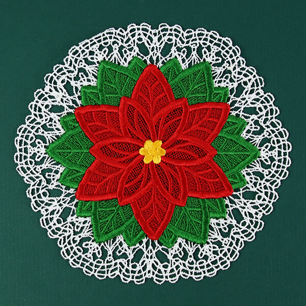 Poinsettia Doily (Battenburg Lace)