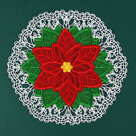Poinsettia Doily (Battenburg Lace)