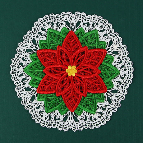Poinsettia Doily (Battenburg Lace)