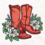 Christmas Poinsettia Cowboy Boots