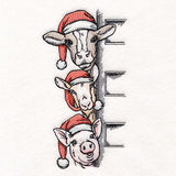 Peeking Christmas Farm Animal Stack