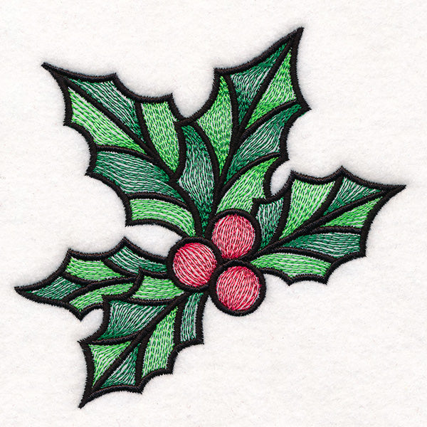 Stained Glass Christmas Accents - Holly & Berries