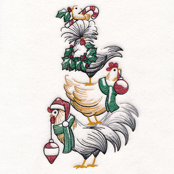 Christmas Chicken Stack Etching