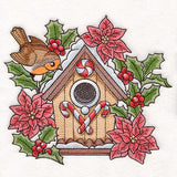 Christmas Gingerbread Birdhouse & Robin