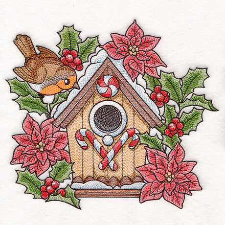 Christmas Gingerbread Birdhouse & Robin