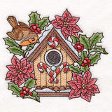 Christmas Gingerbread Birdhouse & Robin