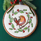 European Robin & Holly Wreath