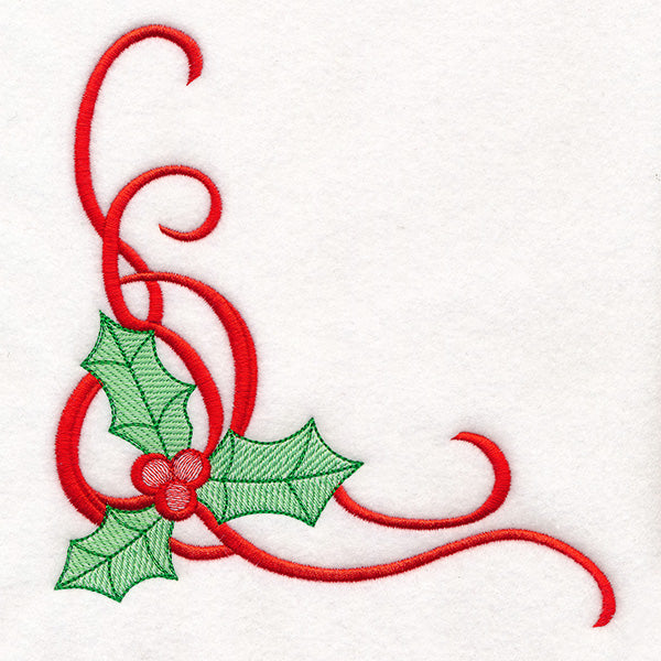 Merry Textures Holly Swirls Corner