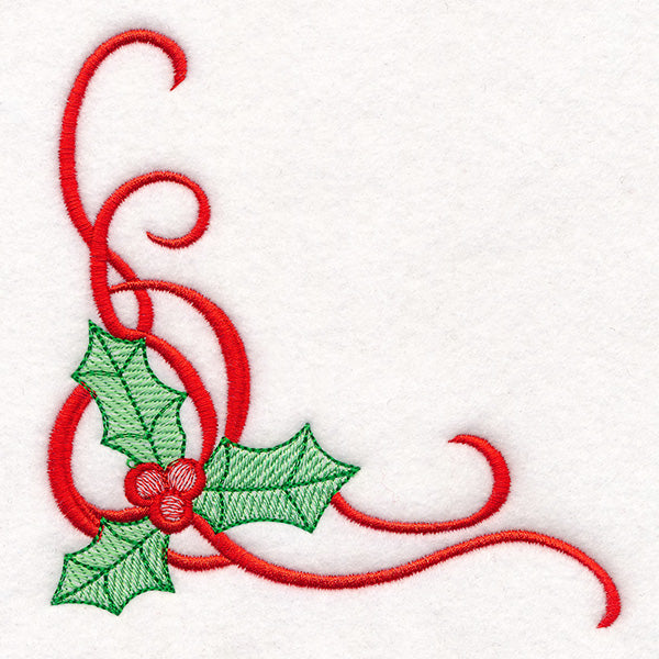 Merry Textures Holly Swirls Corner