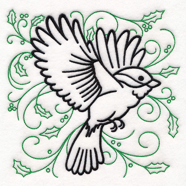 Happy Holly Chickadee – Embroidery Library