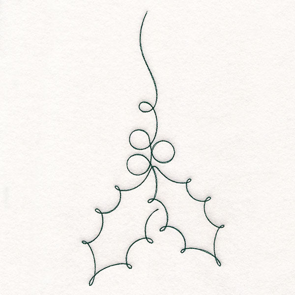 Continuous  Linework Christmas Borders - Holly & Berries