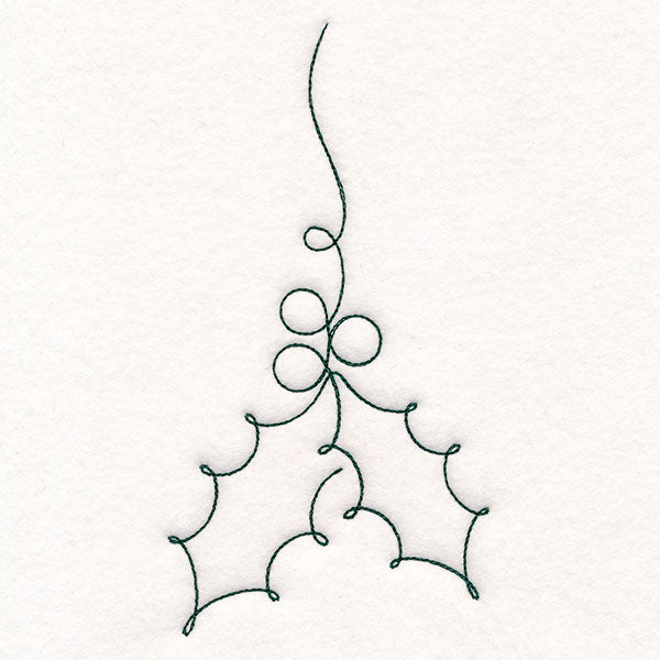 Continuous  Linework Christmas Borders - Holly & Berries