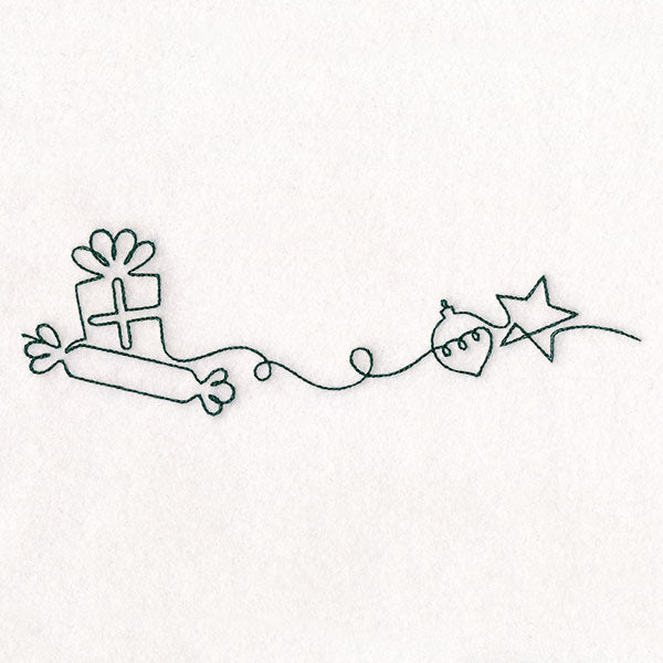 Continuous  Linework Christmas Borders - Gifts