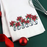 Christmas Poinsettia Jar Bouquets Border