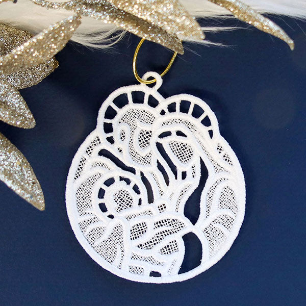 Nativity Treasures  Ornament - Holy Family (Lace)