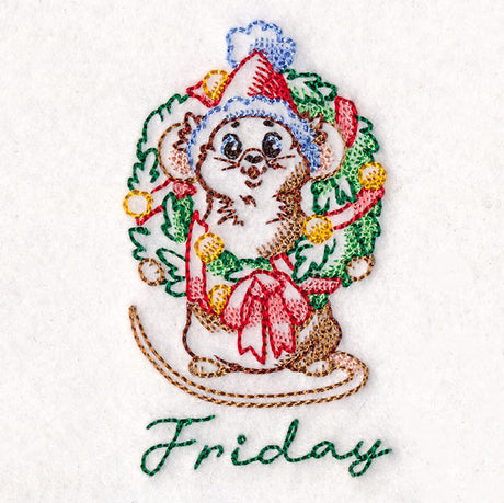 Mouse Wearing a Wreath on Friday