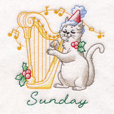 Kitten Playing a Harp on Sunday