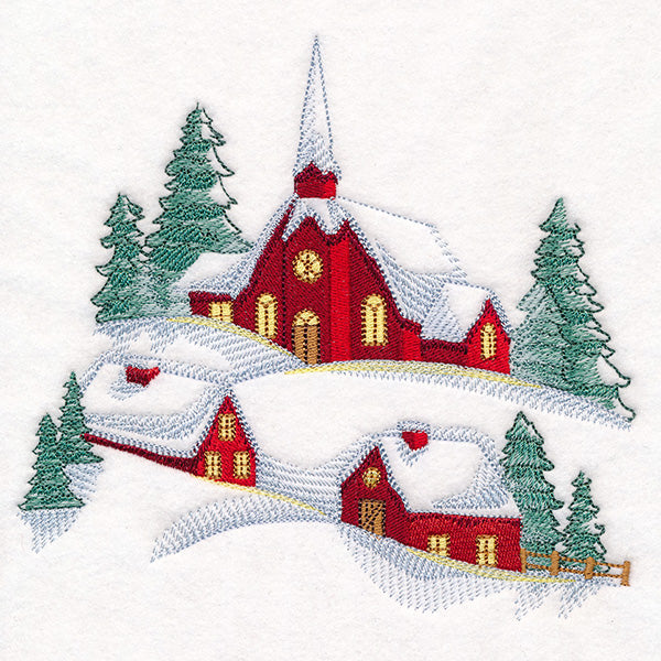 Snowy Church Landscape