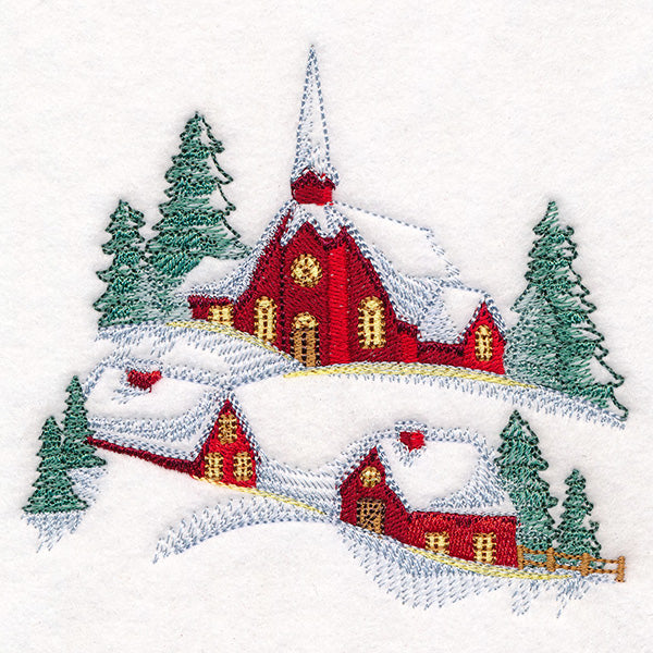 Snowy Church Landscape