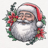 Merry Christmas Santa with Poinsettias