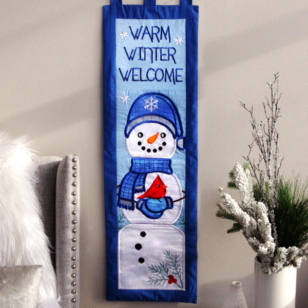 Warm Winter Welcome Snowman - Text
