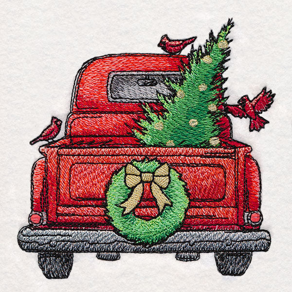 Christmas Trees & Cardinals Retro Truck