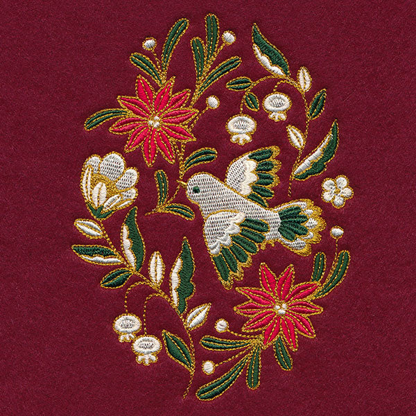 Christmas Textures Poinsettia & Dove Feature