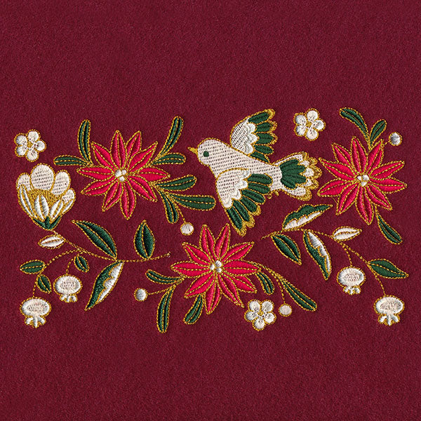 Christmas Textures Poinsettia & Dove Border