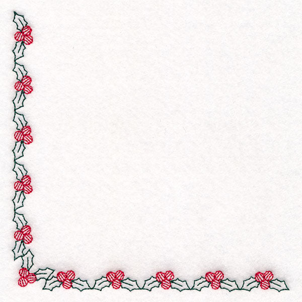 Delicate Christmas Corners - Holly – Embroidery Library