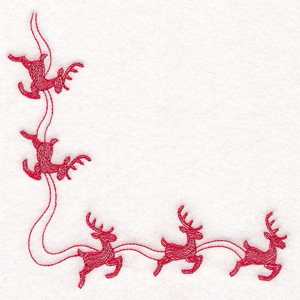 Delicate Christmas Corners - Reindeer