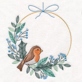Delicate Winter Robin Wreath